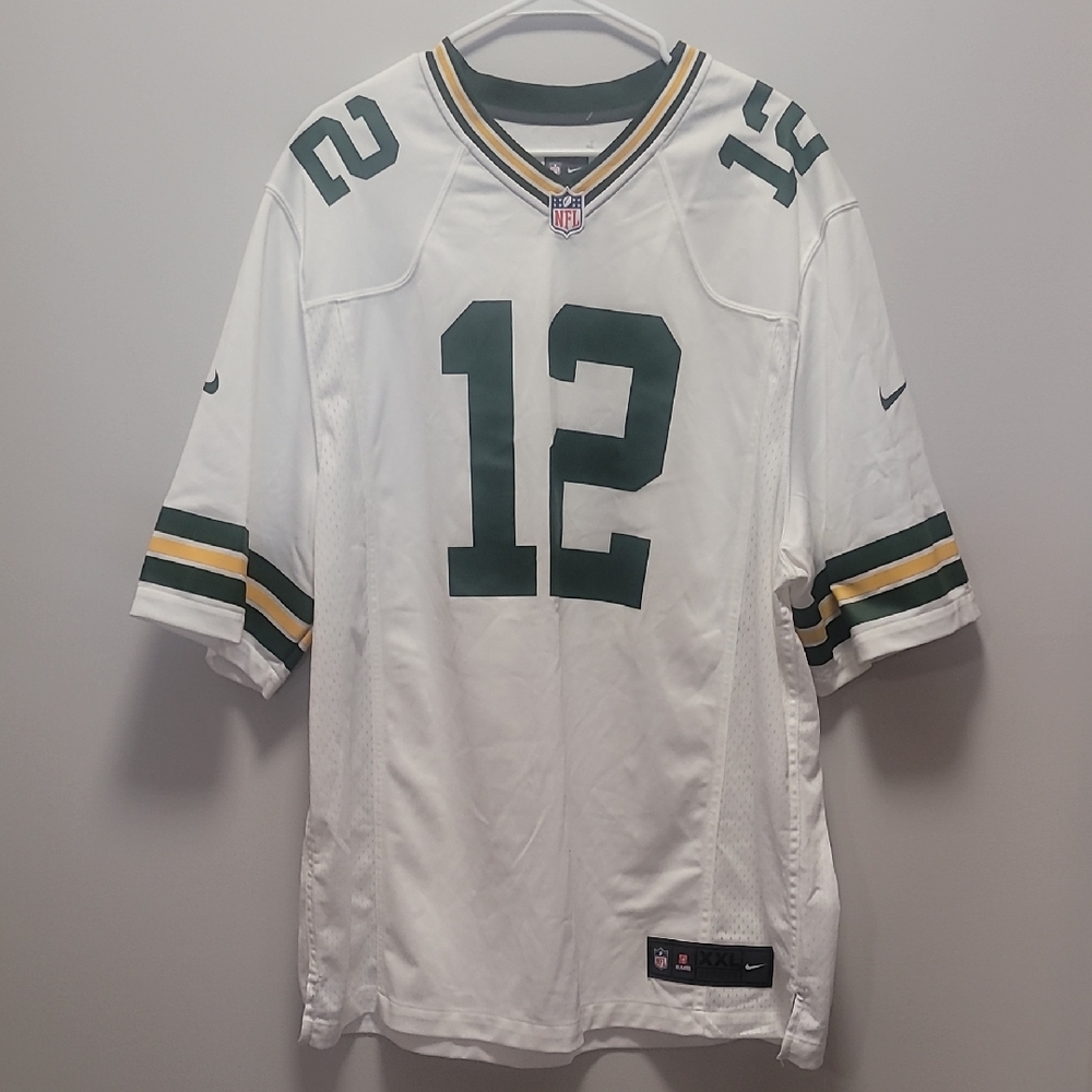 Nike White and Green Men's Jersey